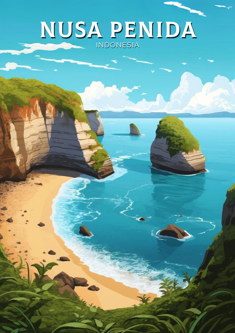 Asian NUSA PENIDA POSTER - BALI PRINT