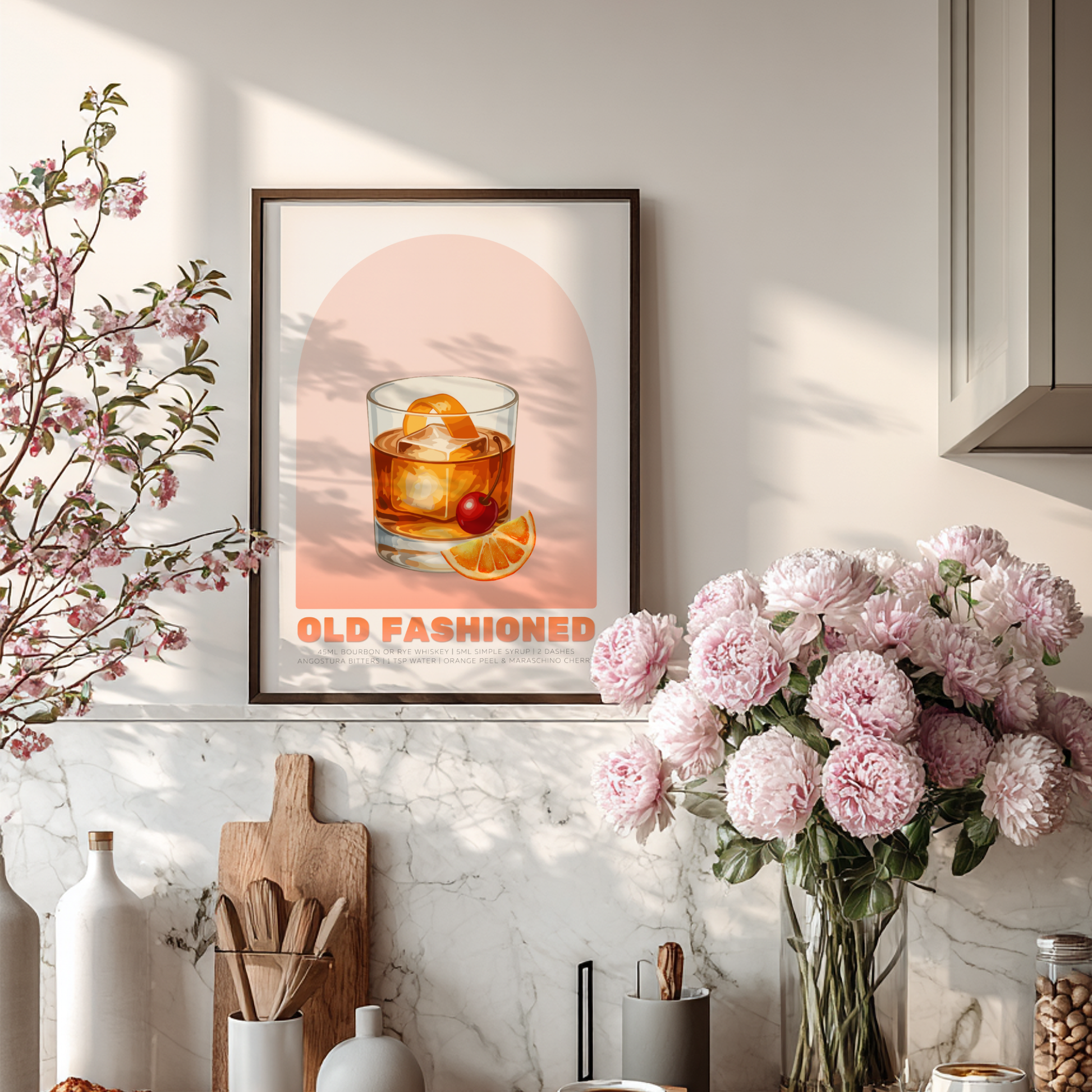 Old Fashioned Cocktail Poster - Drinks Wall Art