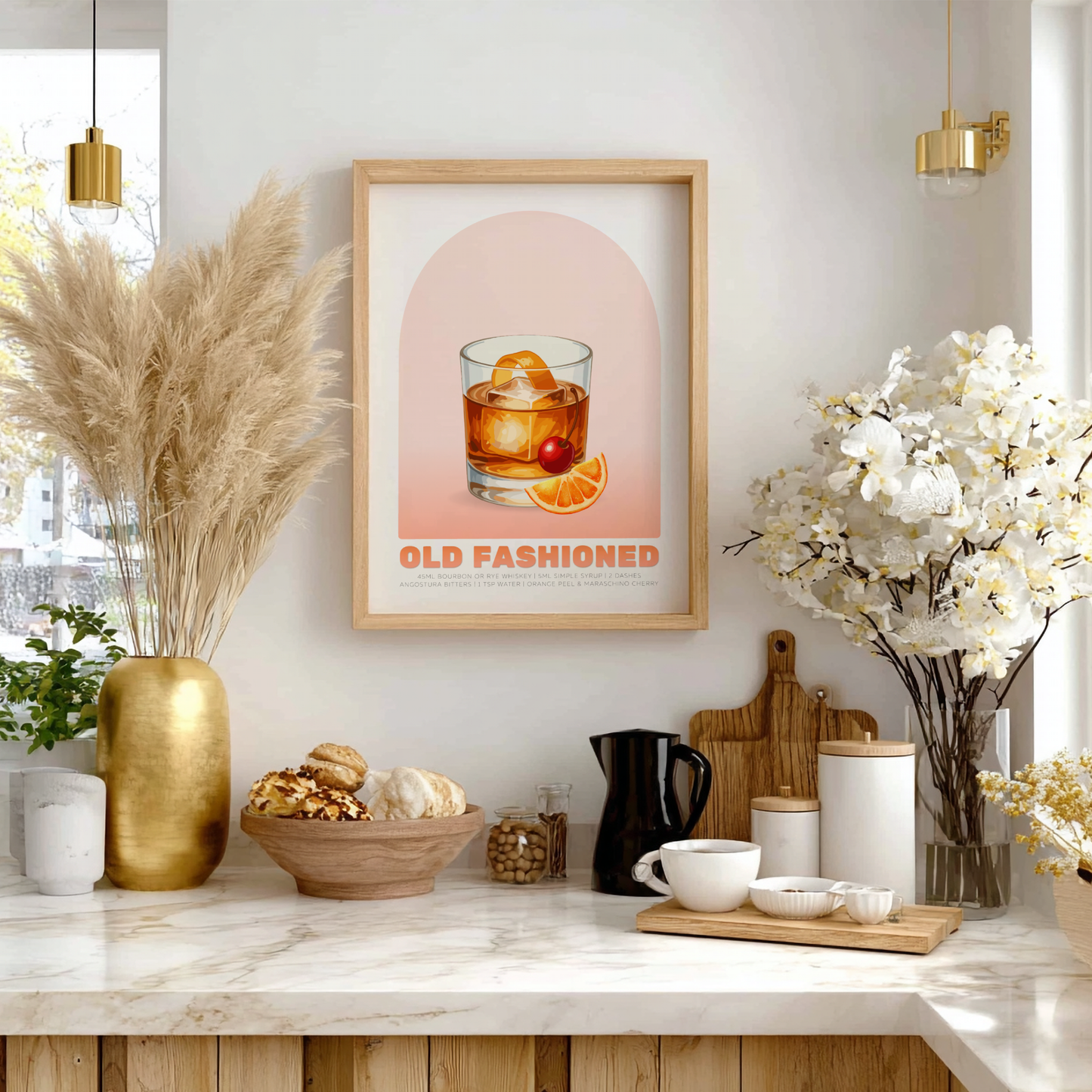 Old Fashioned Cocktail Poster - Drinks Wall Art