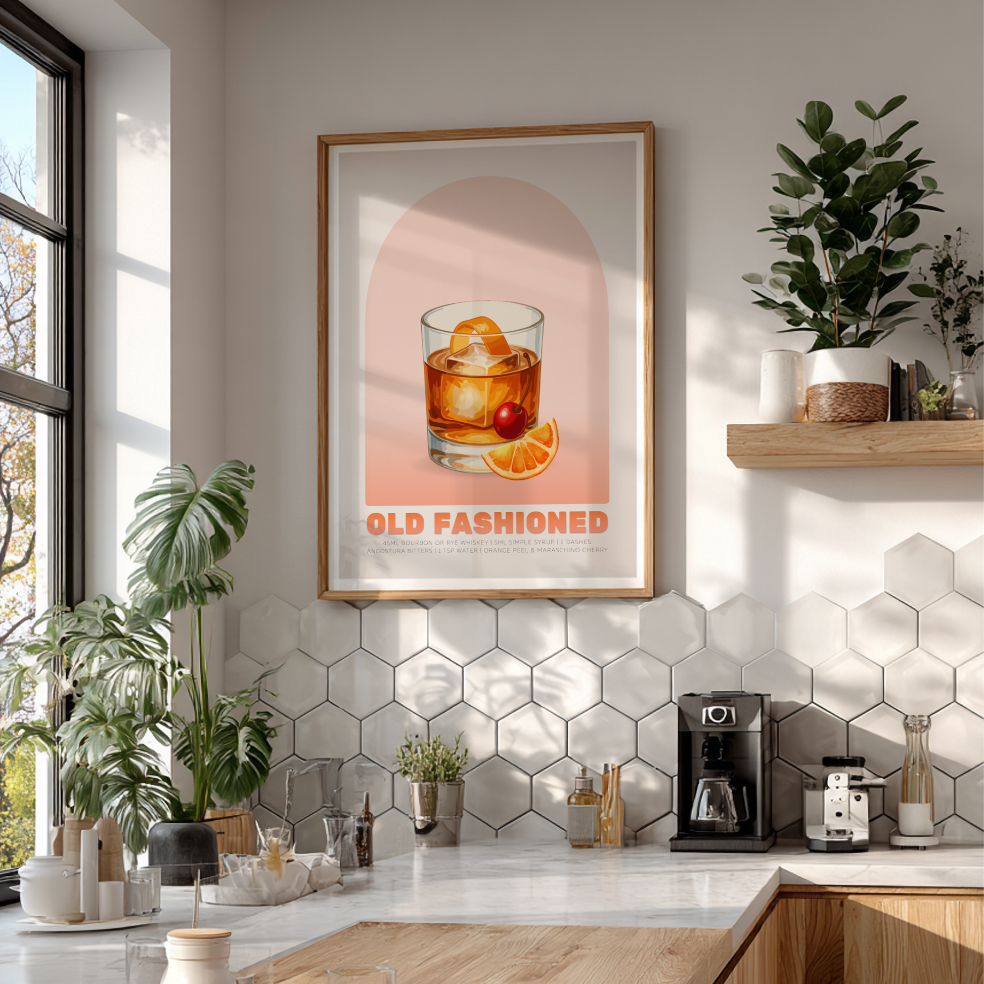 Old Fashioned Cocktail Poster - Drinks Wall Art