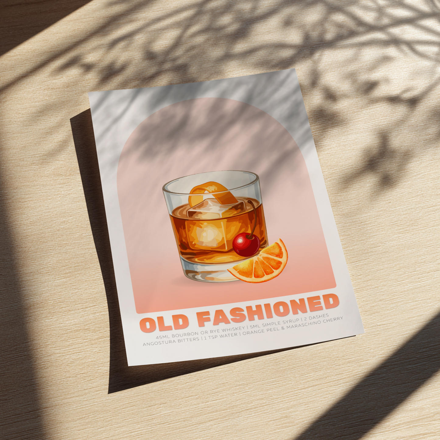 Old Fashioned Cocktail Poster - Drinks Wall Art