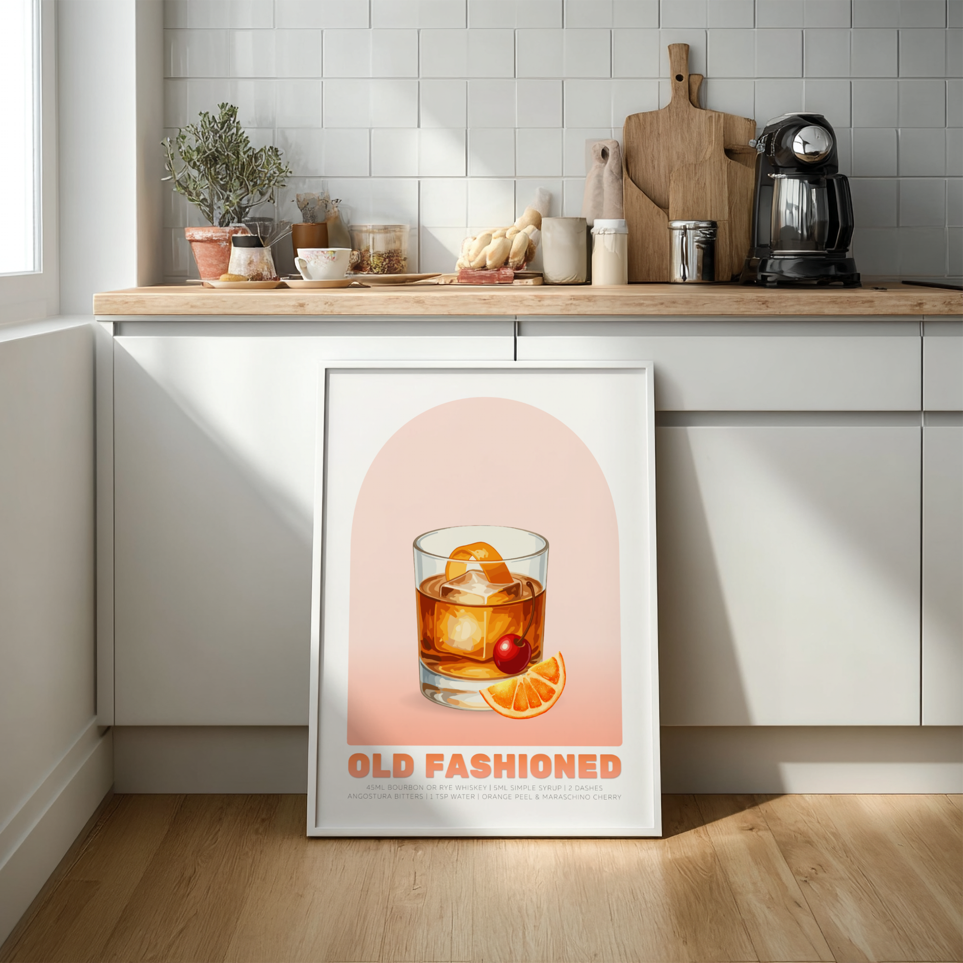 Old Fashioned Cocktail Poster - Drinks Wall Art