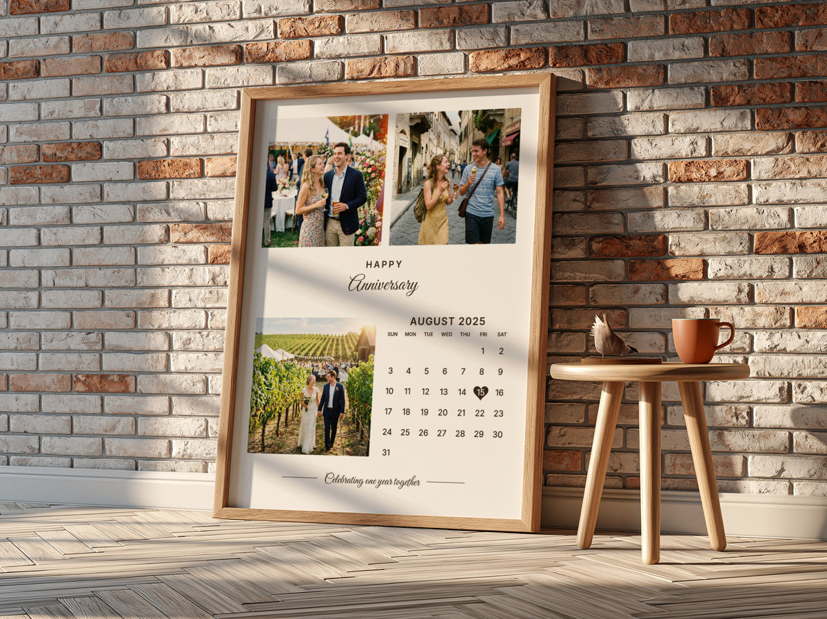 Personalised Anniversary Calendar Photo Poster
