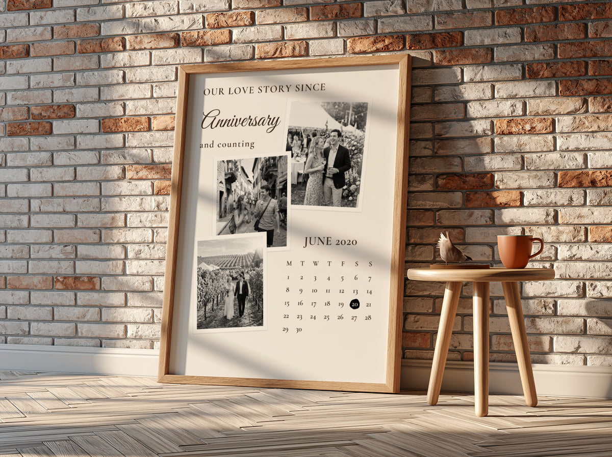 Personalised Anniversary Calendar Photo Poster