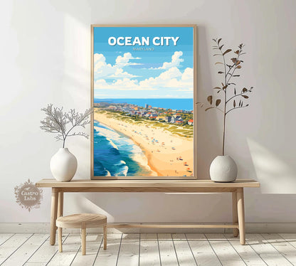 Ocean City Travel Poster, Ocean City Wall Art, Ocean City Print, Maryland Artwork, Home Décor, Ocean City Maryland Poster, Ocean City Art