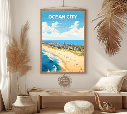 Ocean City Travel Poster, Ocean City Wall Art, Ocean City Print, Maryland Artwork, Home Décor, Ocean City Maryland Poster, Ocean City Art