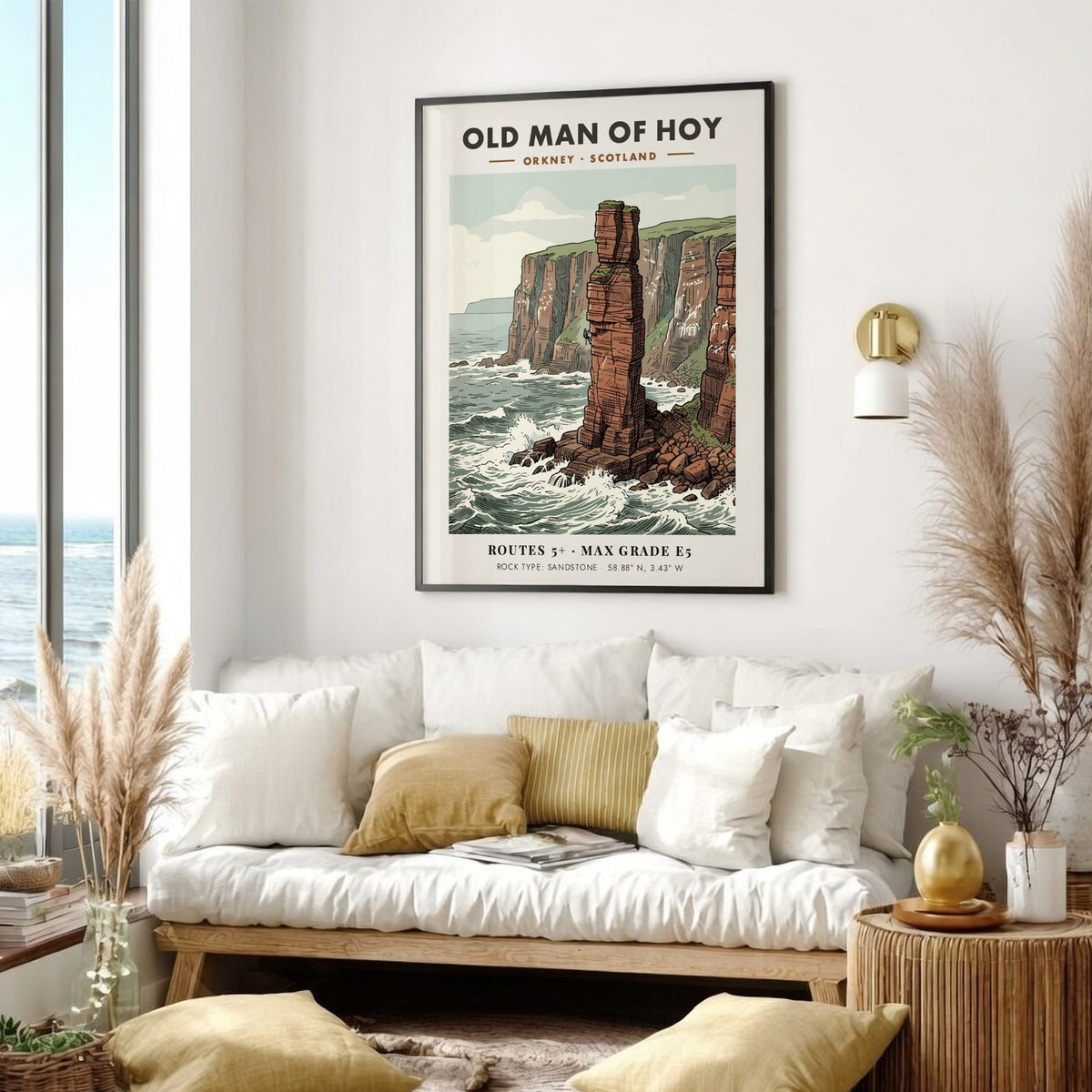 Poster featuring the red sandstone Old Man of Hoy sea stack in Scotland
