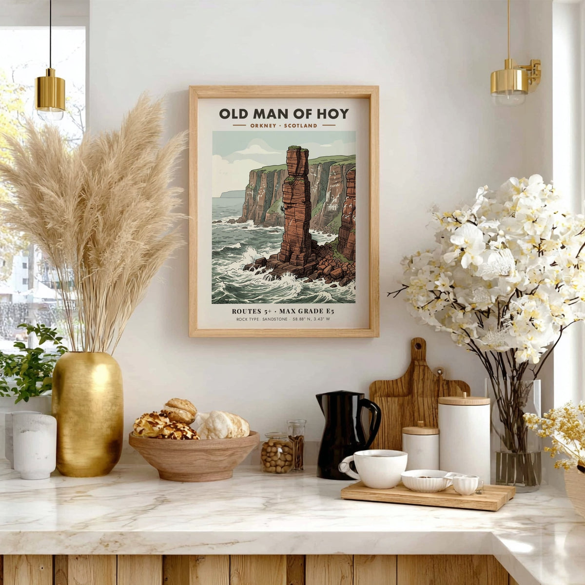 Poster featuring the red sandstone Old Man of Hoy sea stack in Scotland