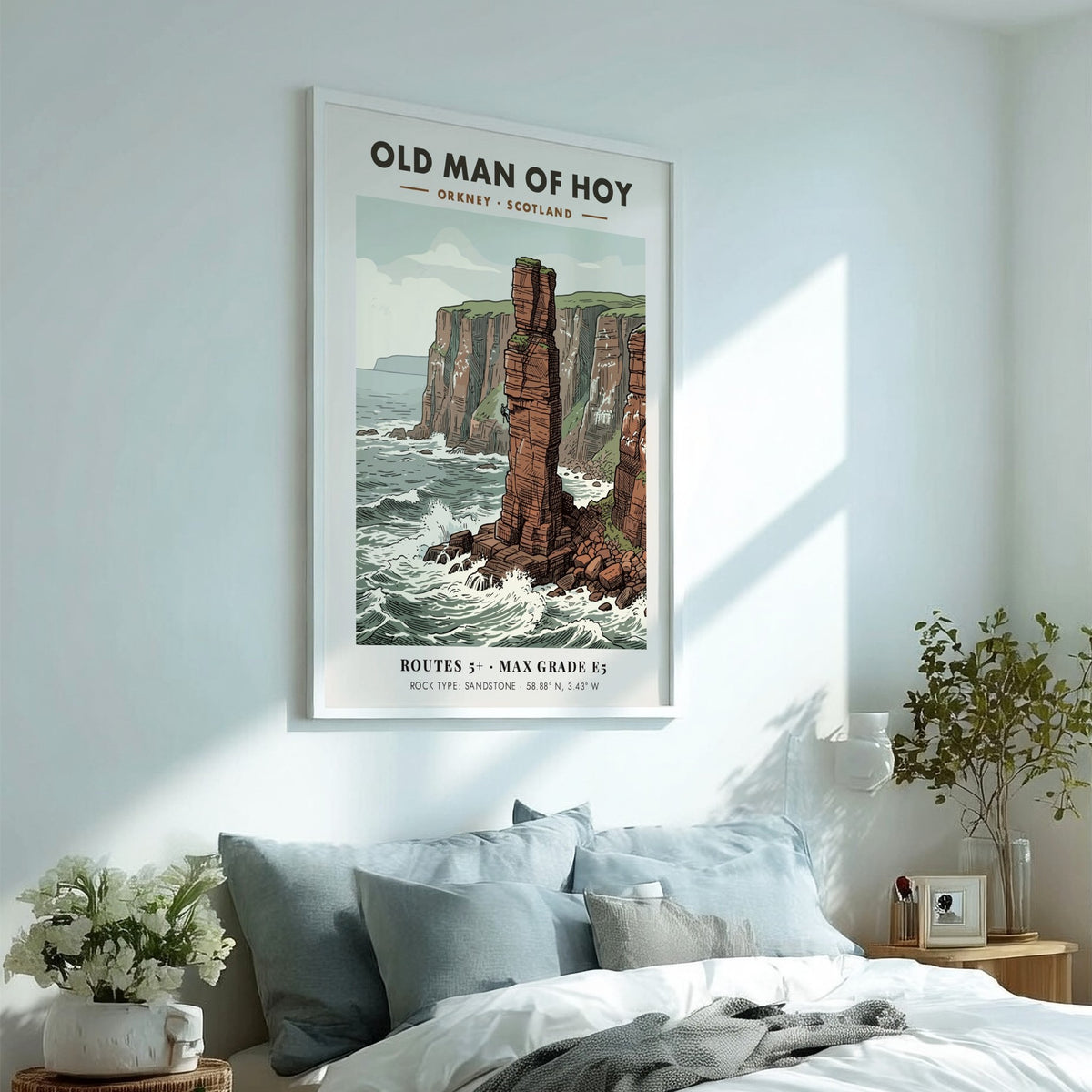 Poster featuring the red sandstone Old Man of Hoy sea stack in Scotland