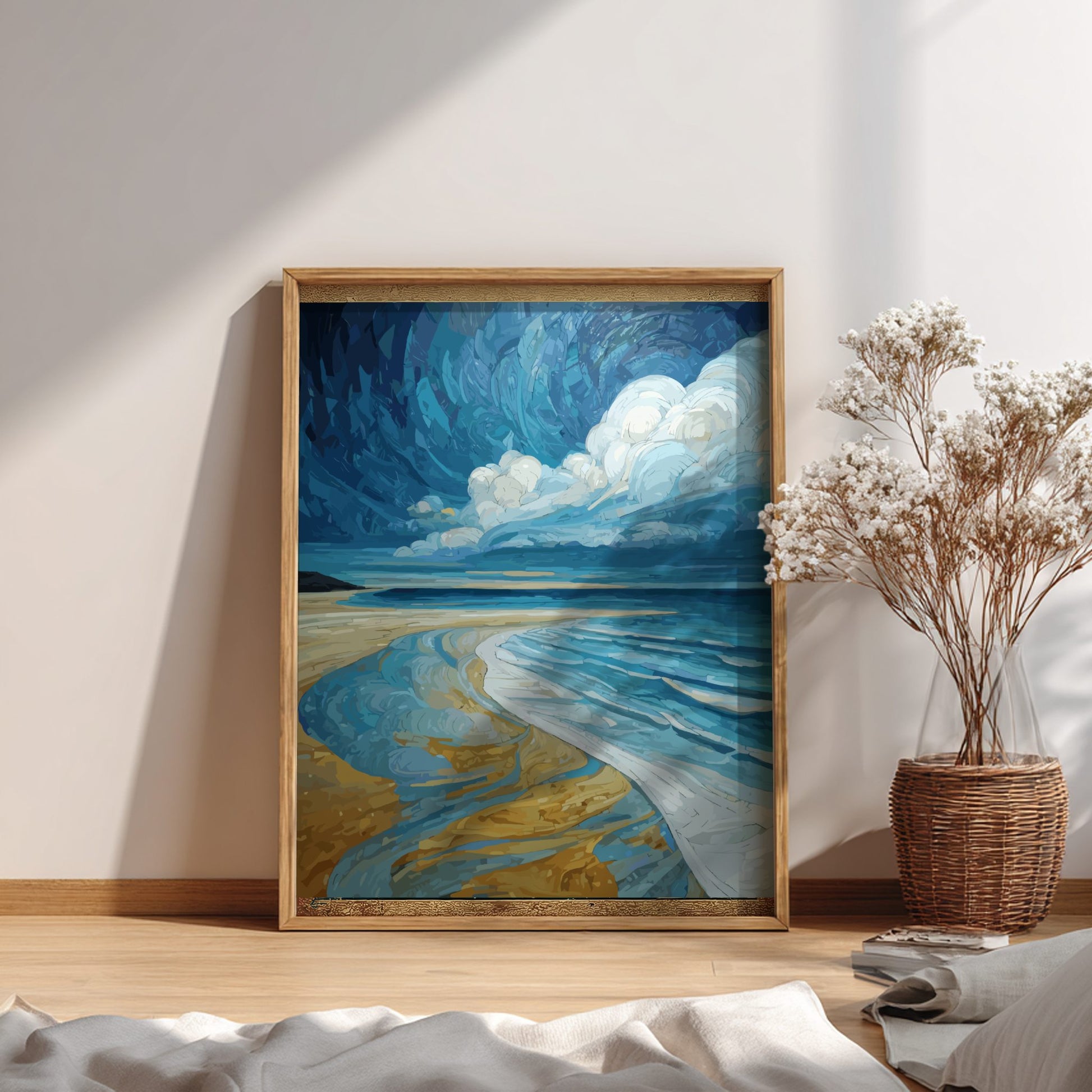 Open Waters - Minimalist Calm Sea and Pale Sky Coastal Wall Art