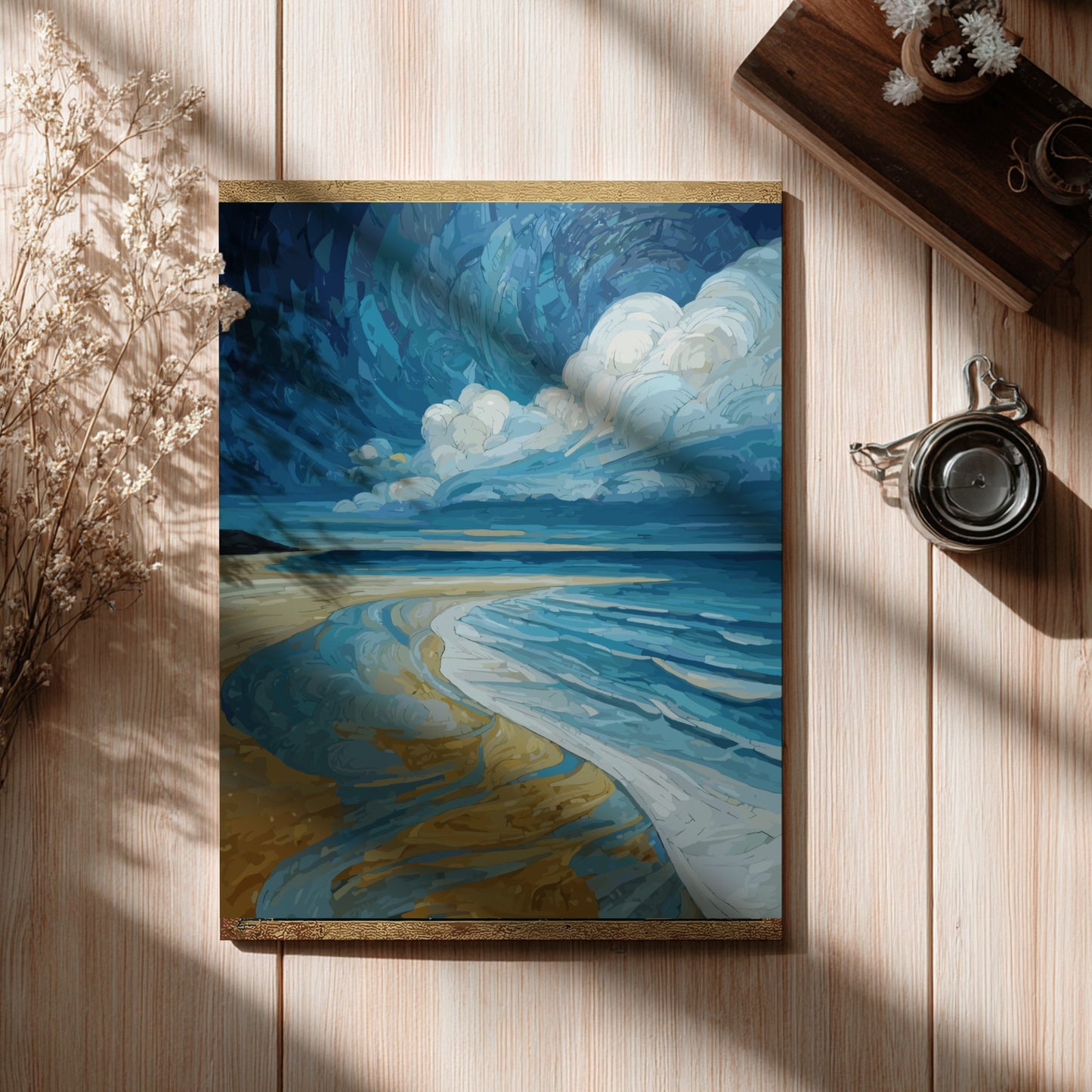 Open Waters - Minimalist Calm Sea and Pale Sky Coastal Wall Art