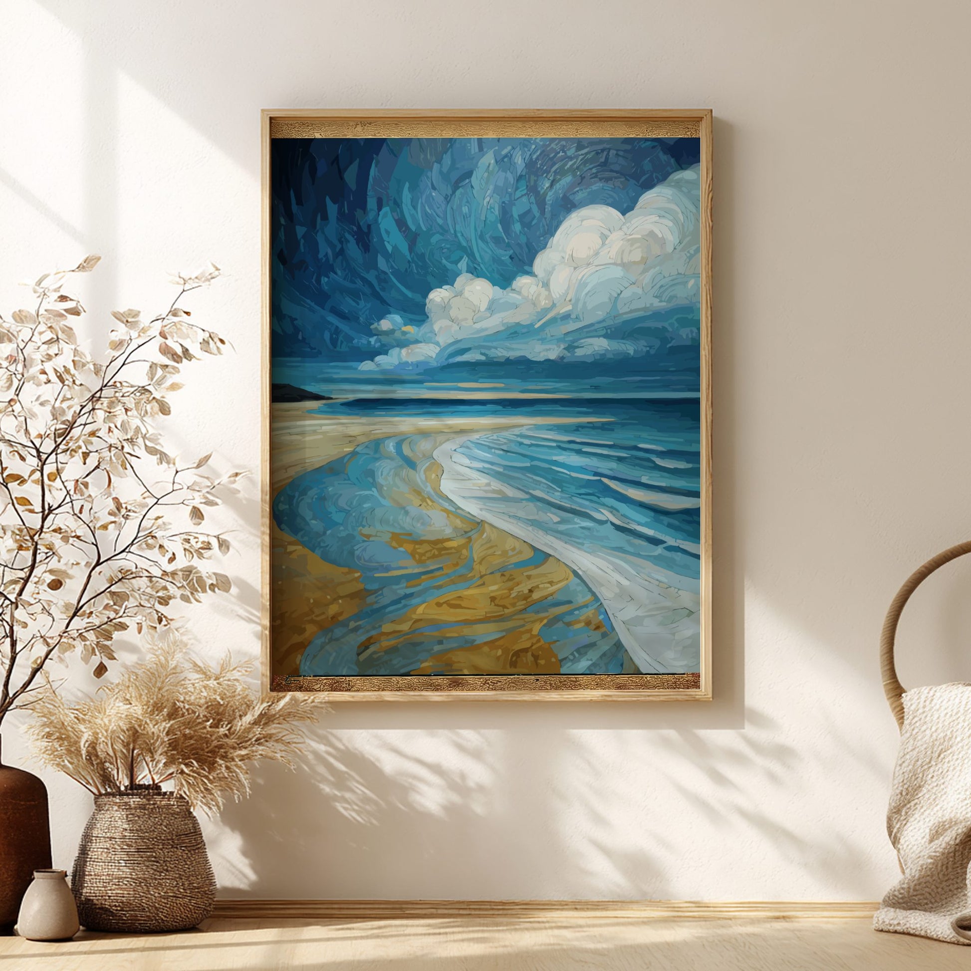 Open Waters - Minimalist Calm Sea and Pale Sky Coastal Wall Art