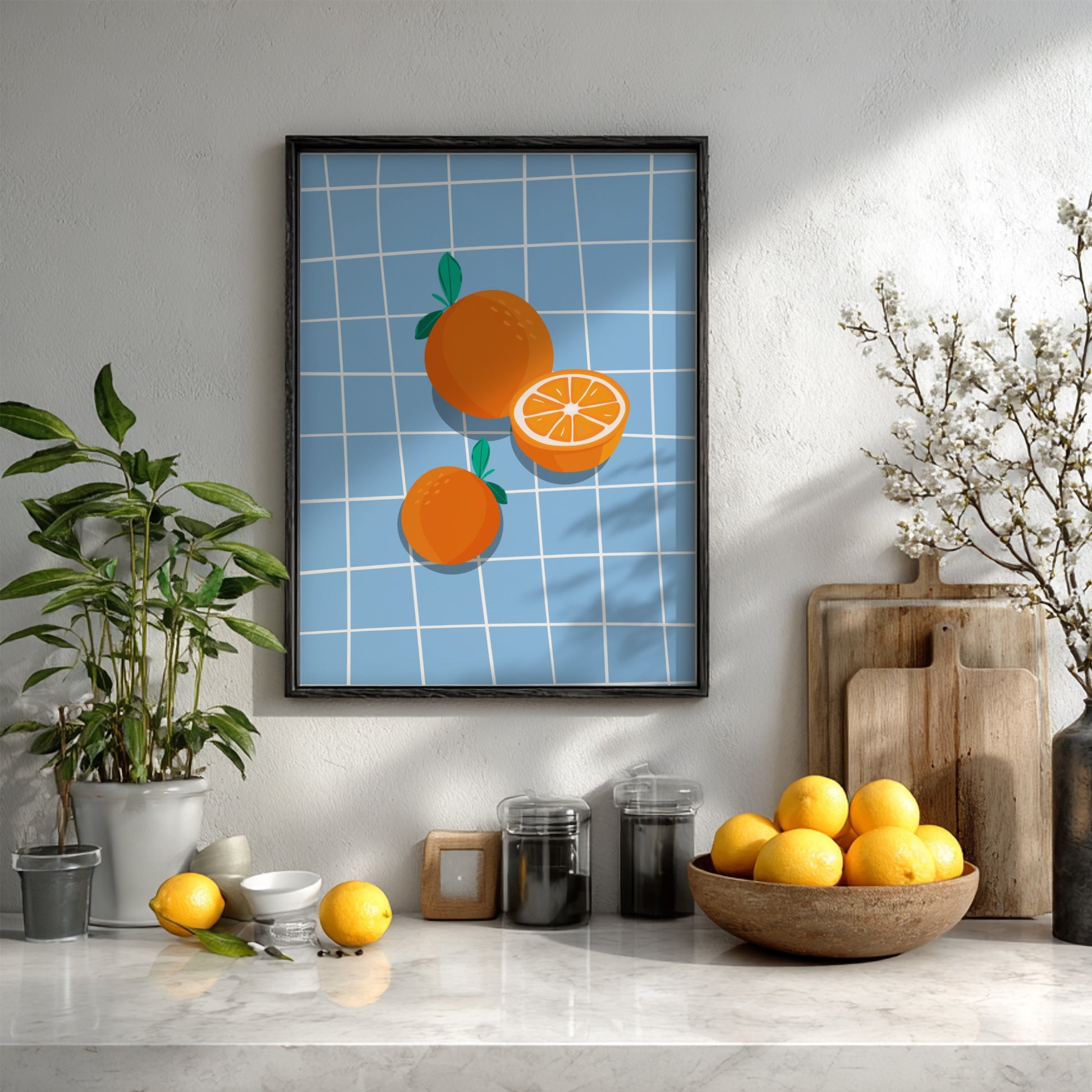 Oranges Poster - Vibrant Fresh Citrus Wall Art Print