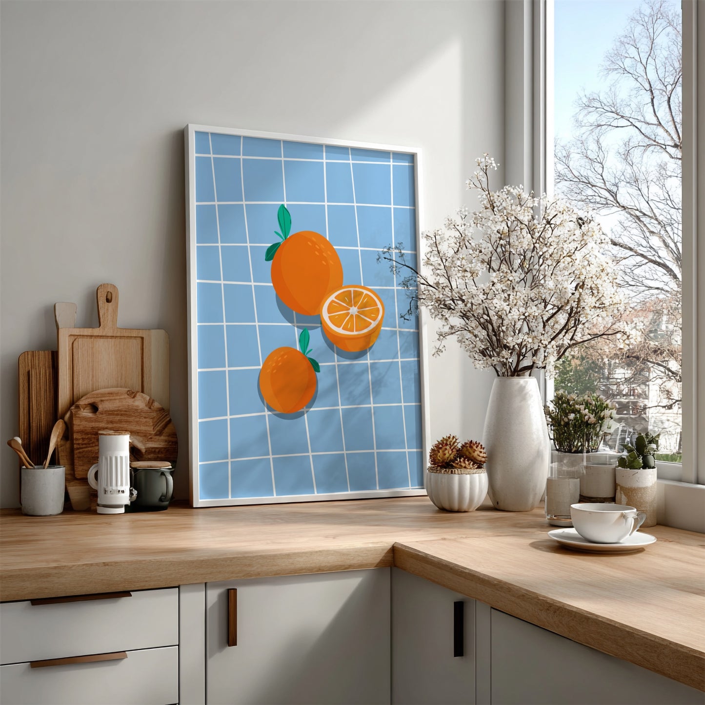 Oranges Poster - Vibrant Fresh Citrus Wall Art Print
