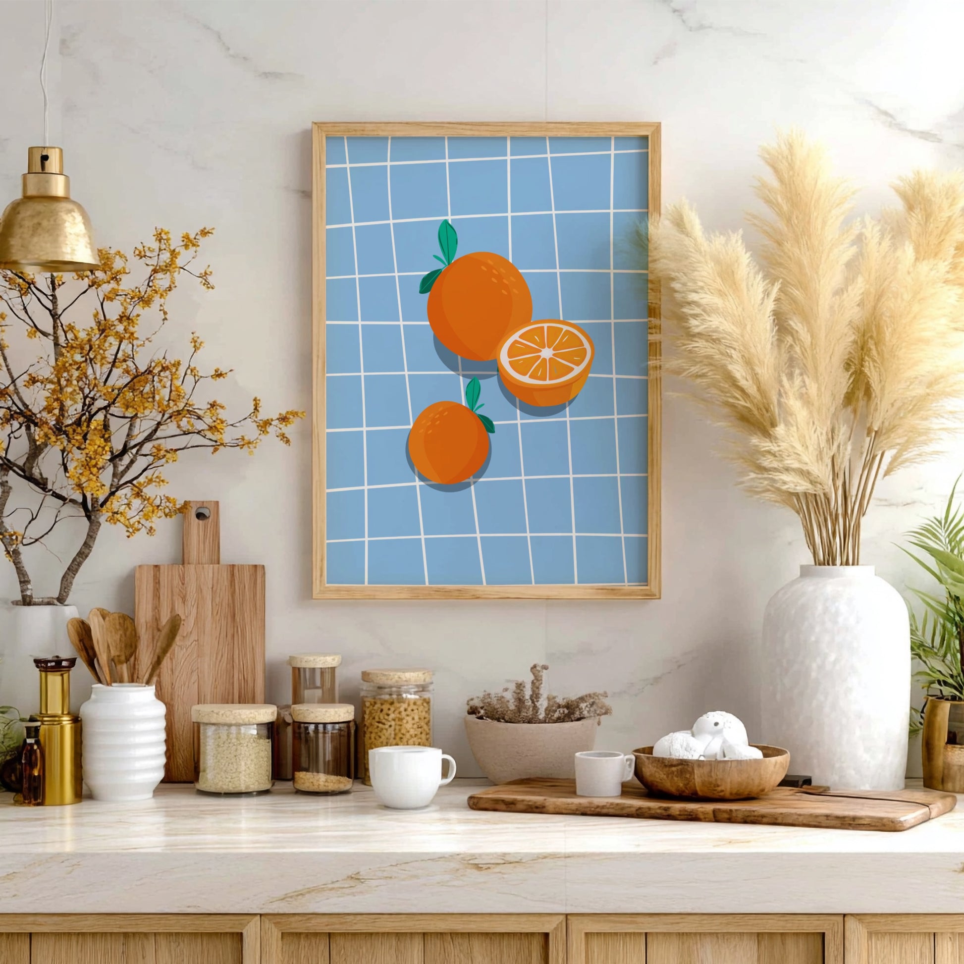 Oranges Poster - Vibrant Fresh Citrus Wall Art Print