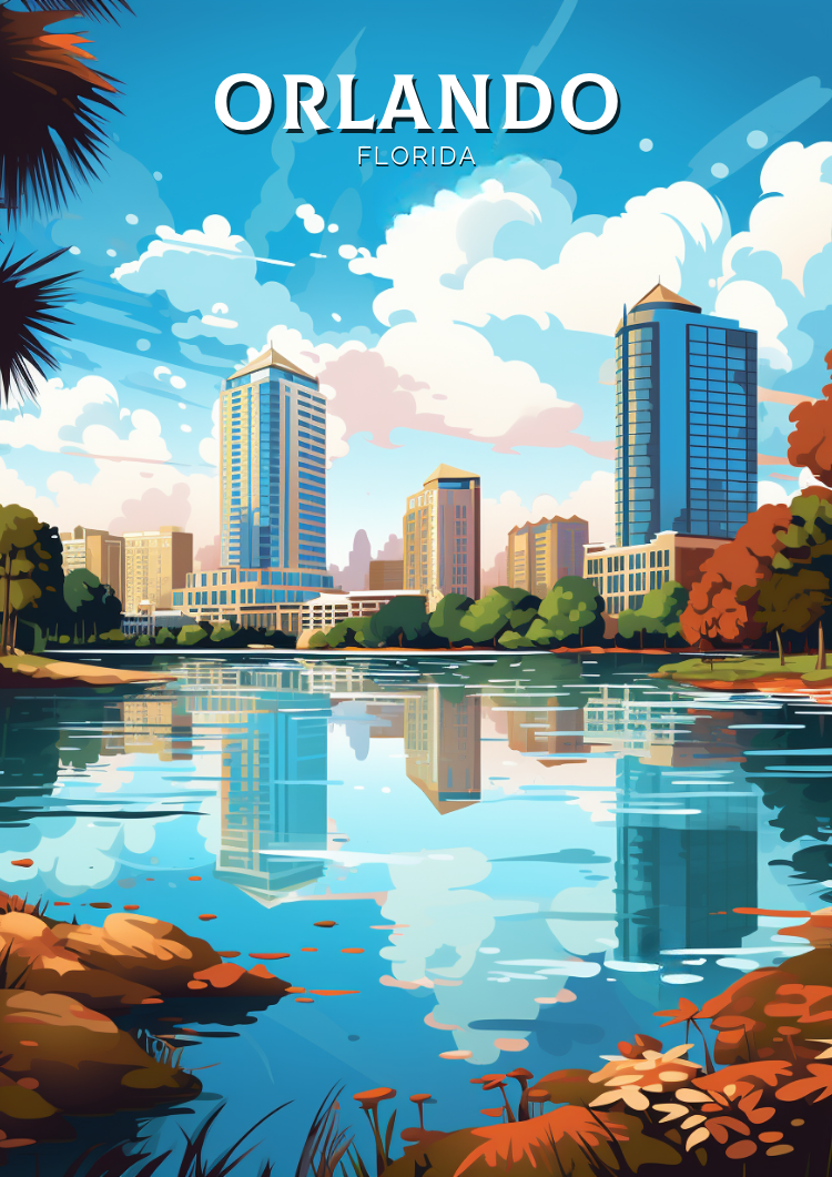 North AmericaORLANDO TRAVEL PRINT - FLORIDA ARTWORK