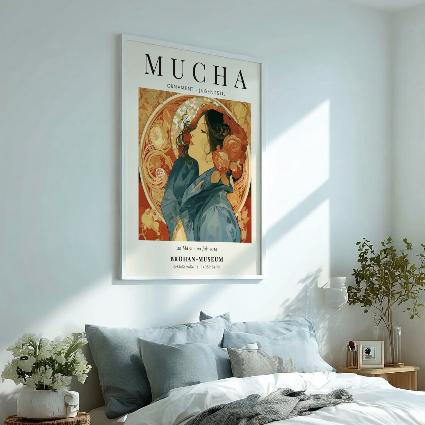 Alphonse Mucha poster featuring Ornament design with floral motifs and elegant colors in Art Nouveau style