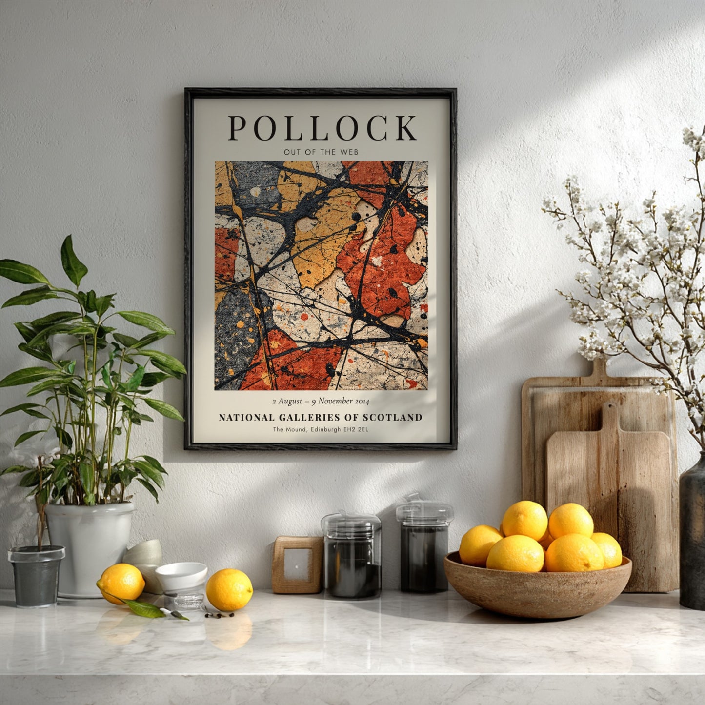 Wall art poster featuring Jackson Pollock Out of the Web abstract drip painting design