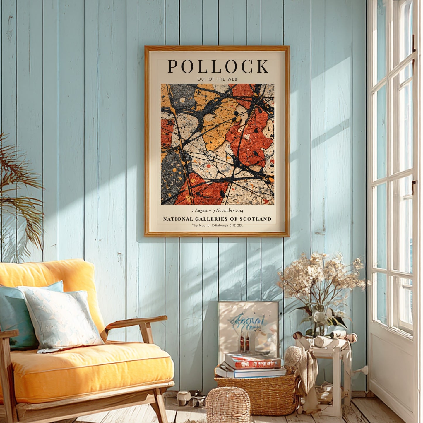 Wall art poster featuring Jackson Pollock Out of the Web abstract drip painting design