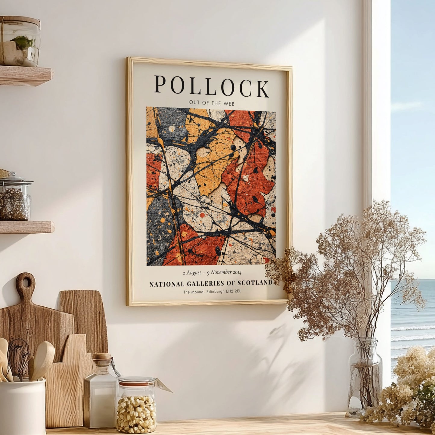 Wall art poster featuring Jackson Pollock Out of the Web abstract drip painting design