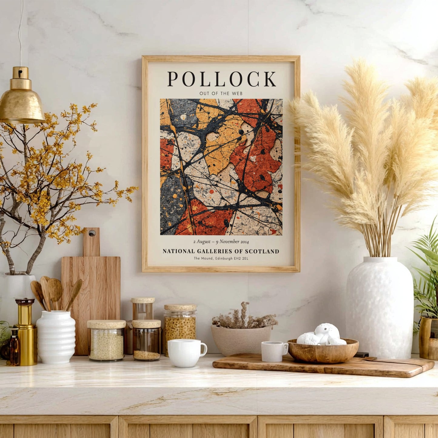 Wall art poster featuring Jackson Pollock Out of the Web abstract drip painting design