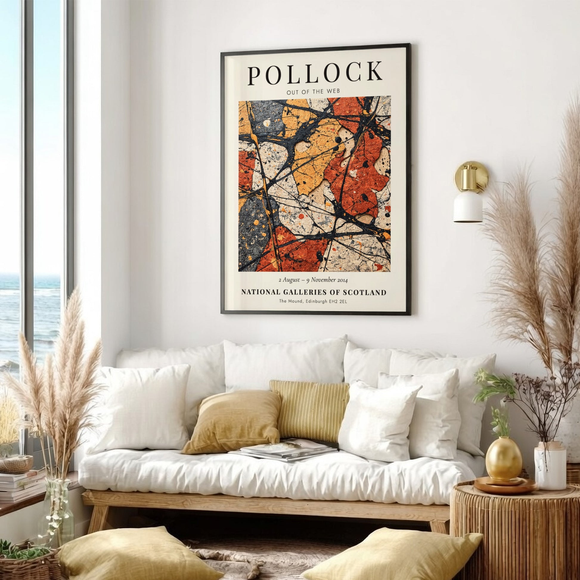 Wall art poster featuring Jackson Pollock Out of the Web abstract drip painting design