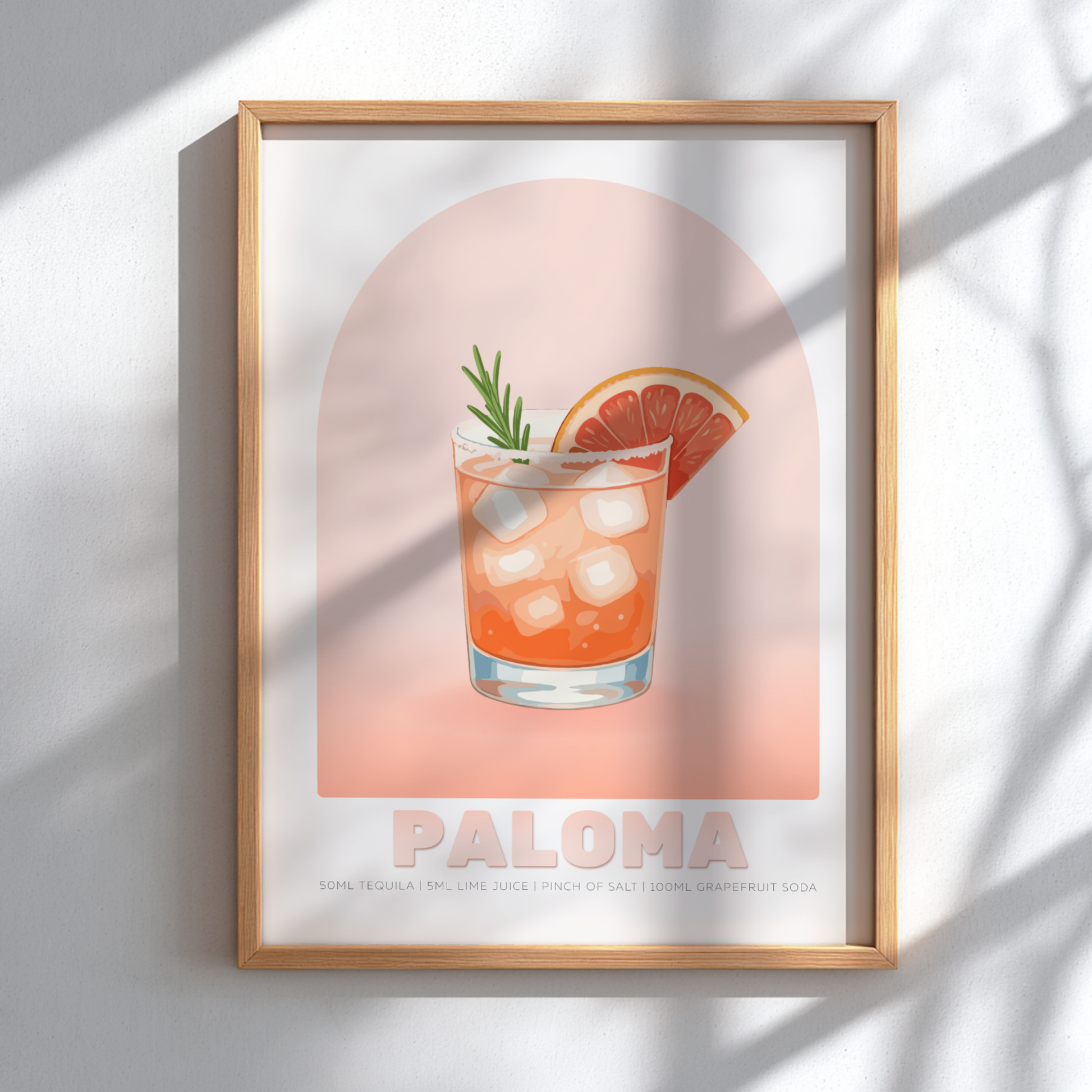 Paloma Cocktail Poster - Drinks Wall Art