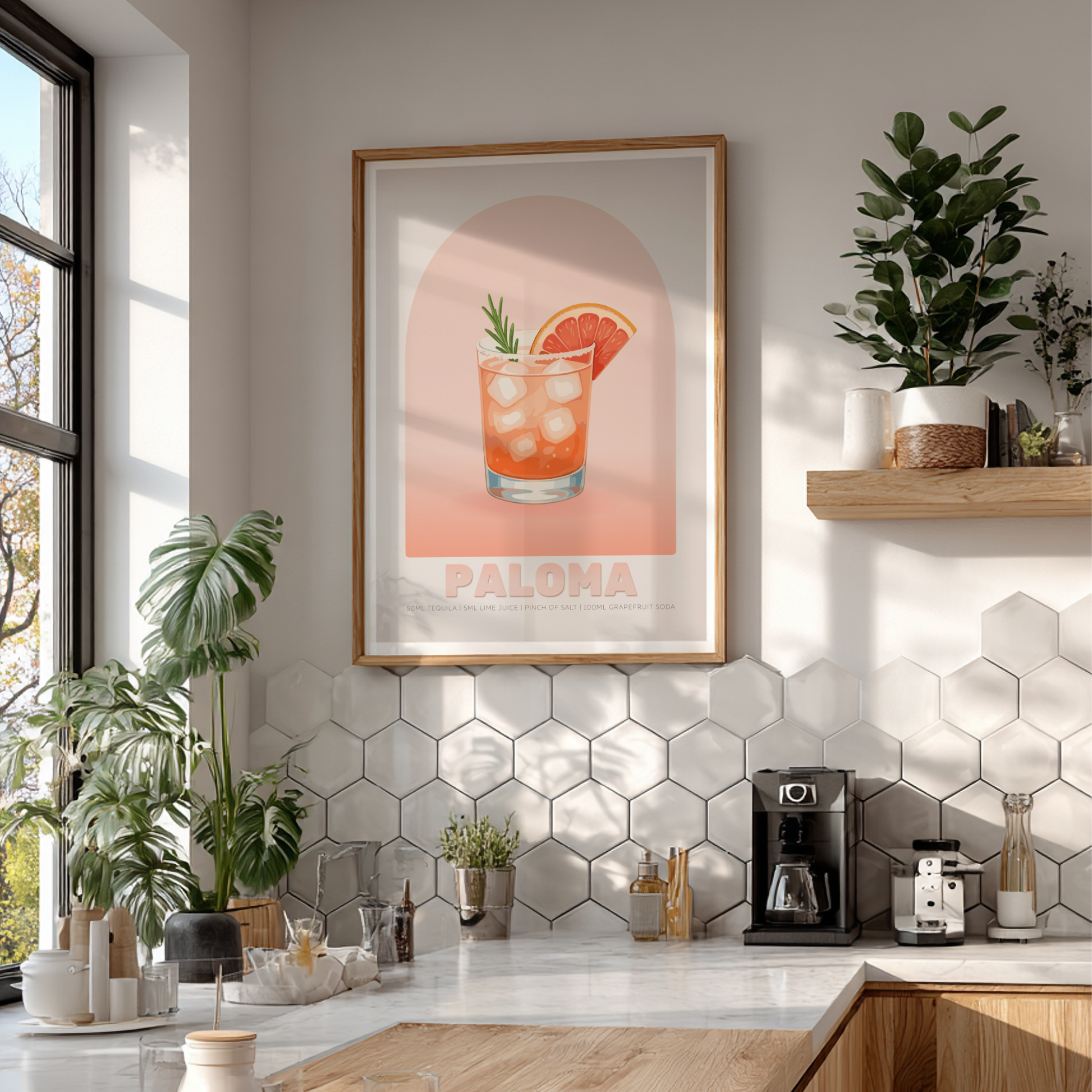 Paloma Cocktail Poster - Drinks Wall Art