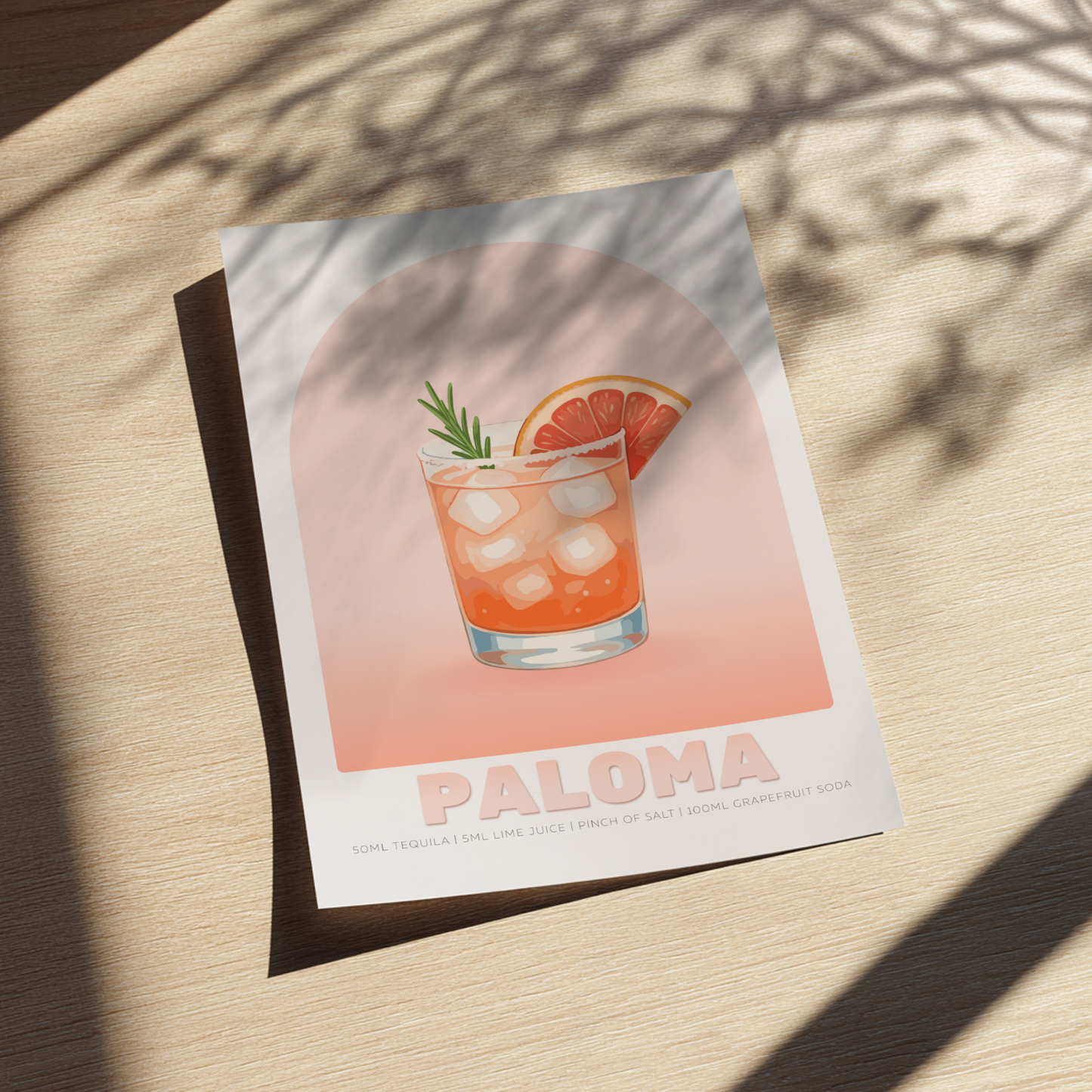 Paloma Cocktail Poster - Drinks Wall Art