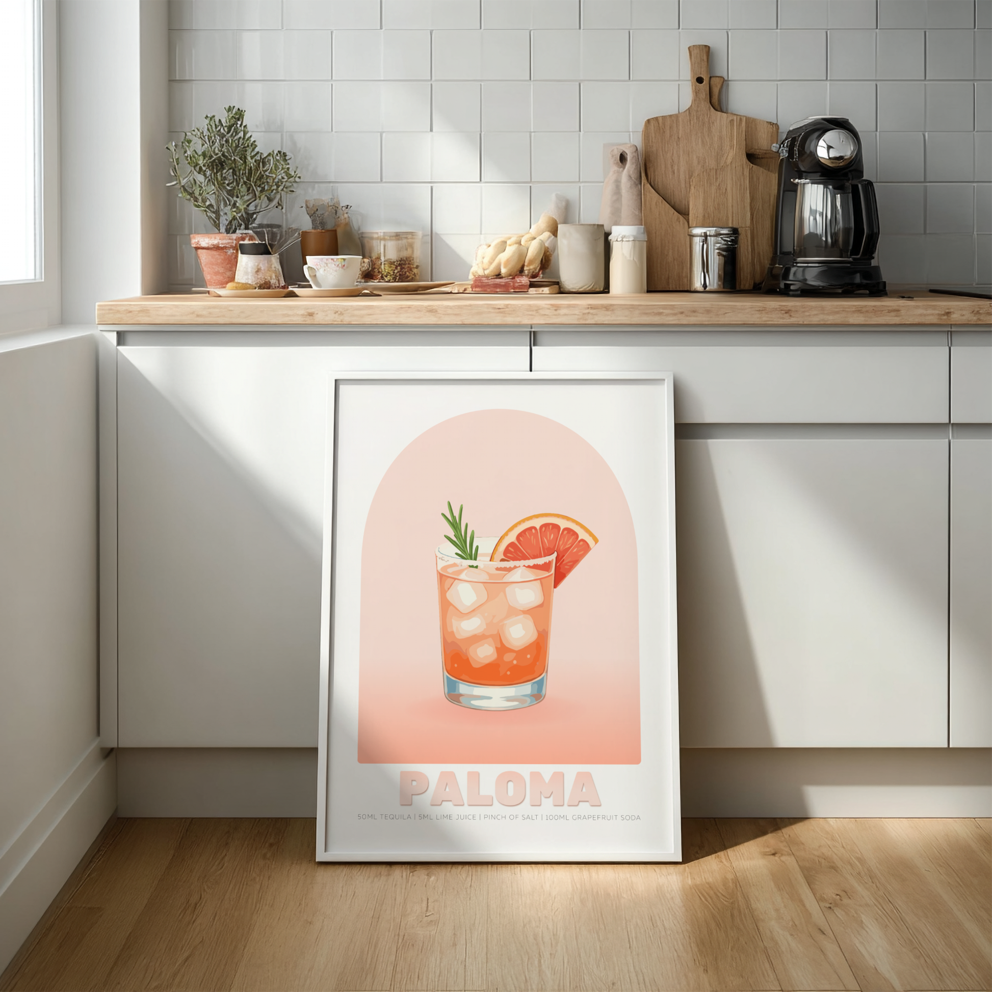 Paloma Cocktail Poster - Drinks Wall Art