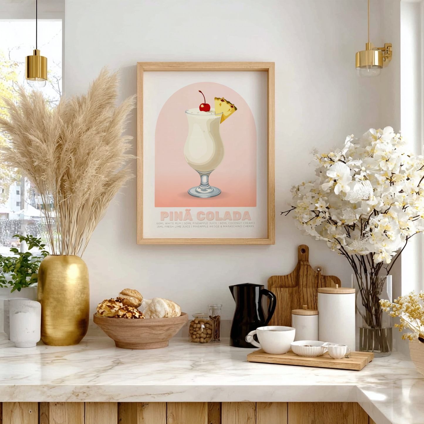 Pina Colada Cocktail Poster - Drinks Wall Art