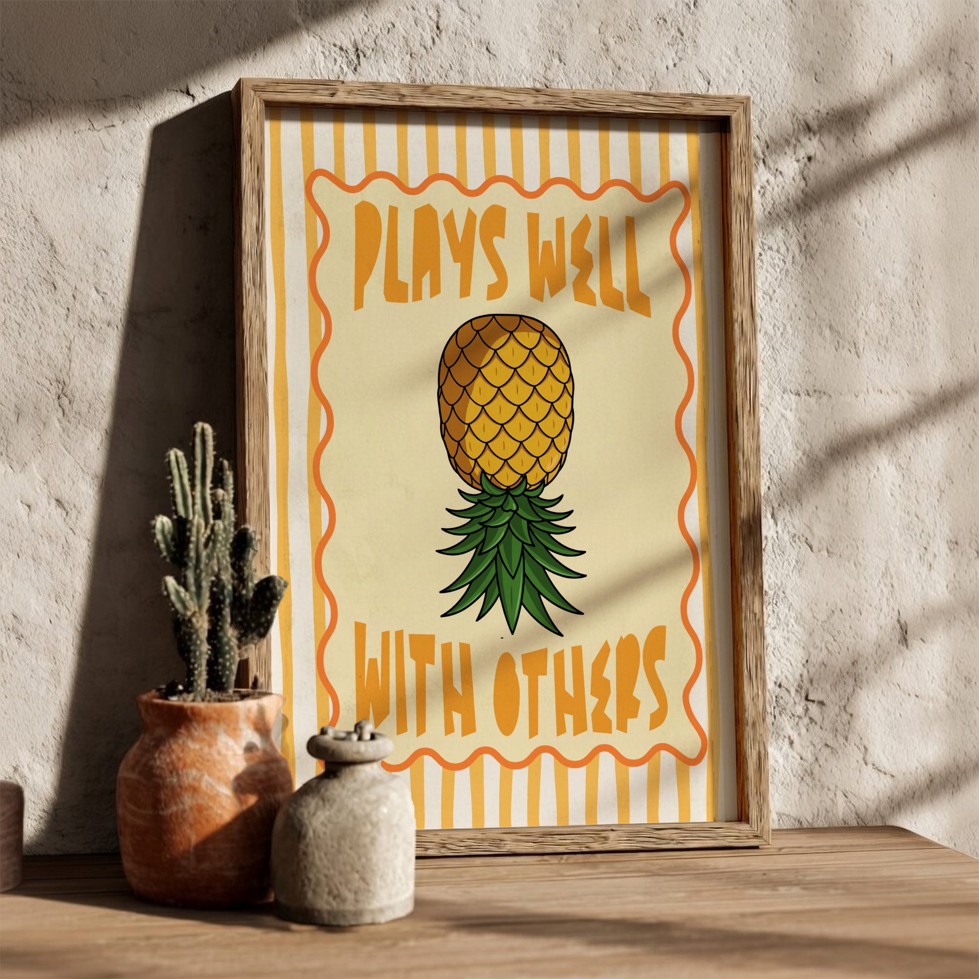 Pineapple - Plays Well With Others - Kitchen Wall Art