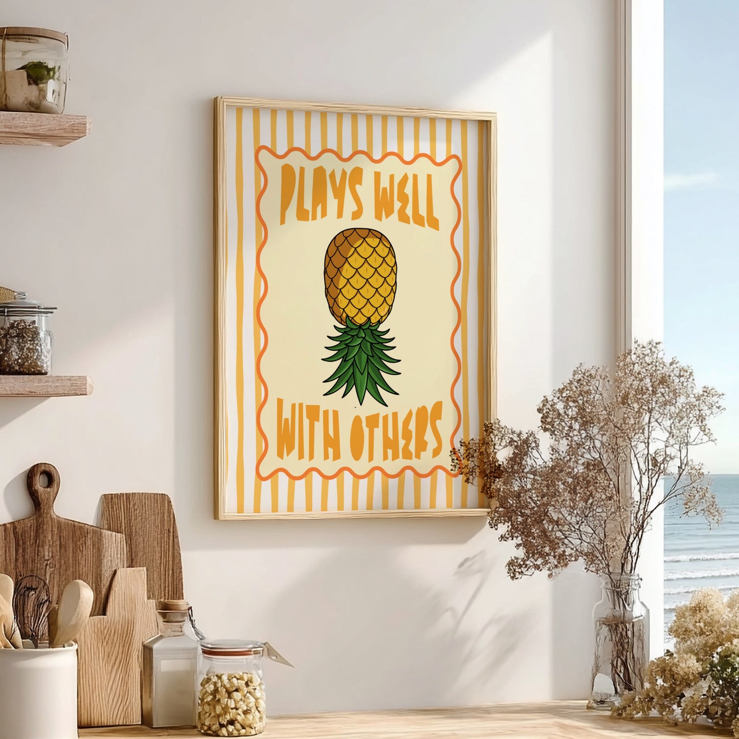 Pineapple - Plays Well With Others - Kitchen Wall Art