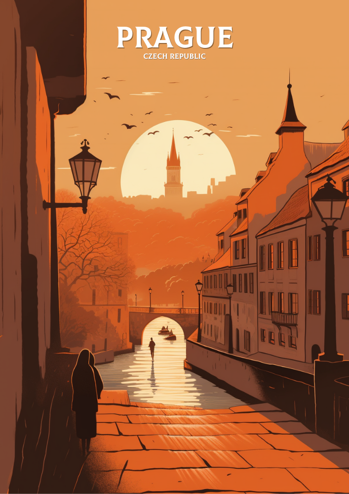 Europe PRAGUE TRAVEL PRINT - CZECH REPUBLIC ARTWORK