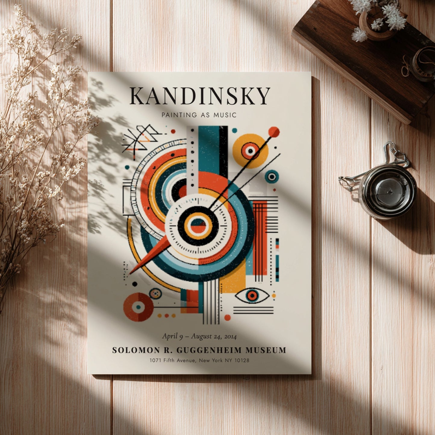 Kandinsky inspired poster featuring geometric shapes and vibrant colors