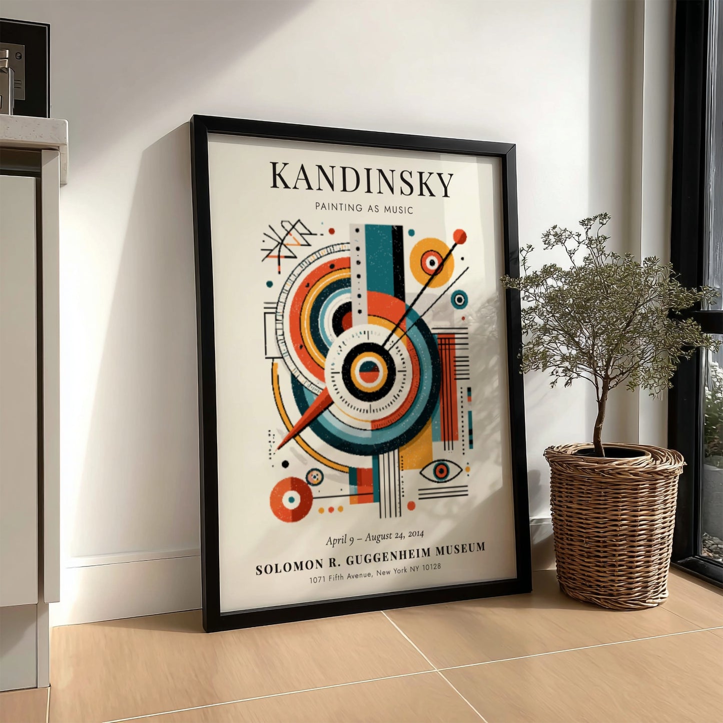 Kandinsky inspired poster featuring geometric shapes and vibrant colors