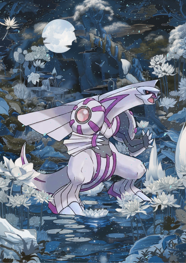 Palkia Poster: Japanese Style Legendary Pokemon Inspired Anime Artwork, Pokemon TCG Palkia