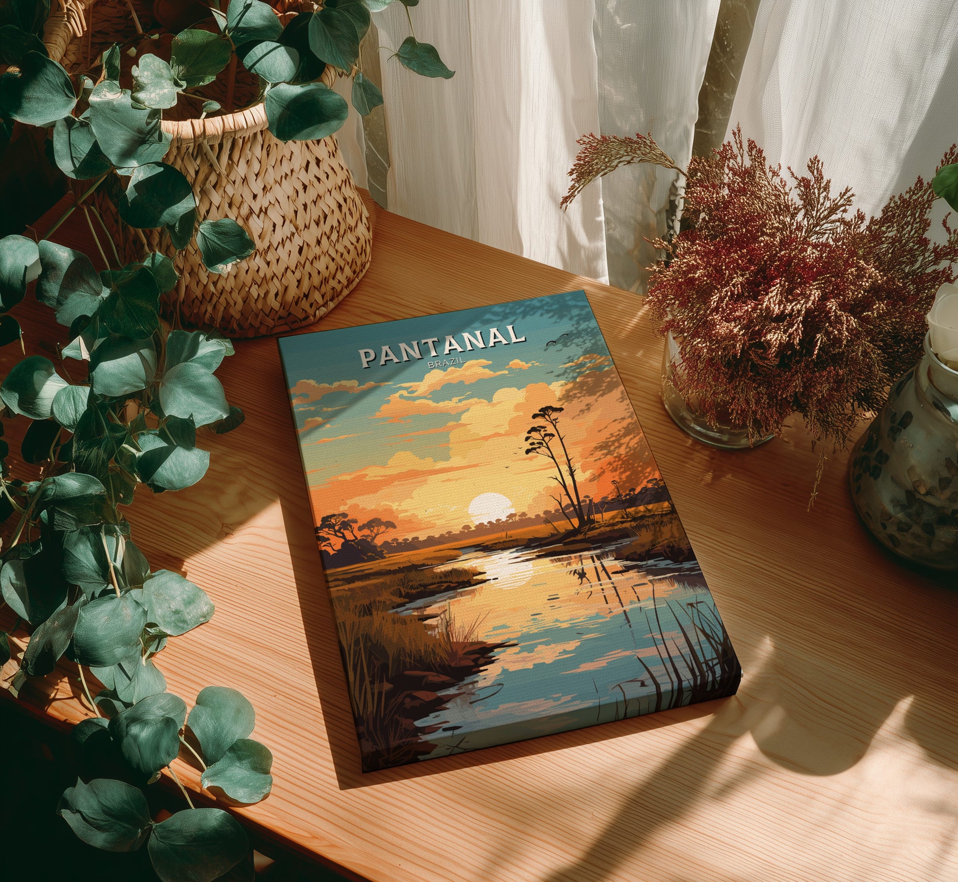Pantanal Brazil Travel Poster on a canvas