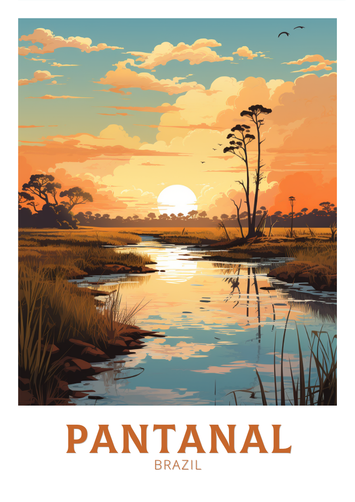 South America PANTANAL PRINT - VINTAGE POSTER
