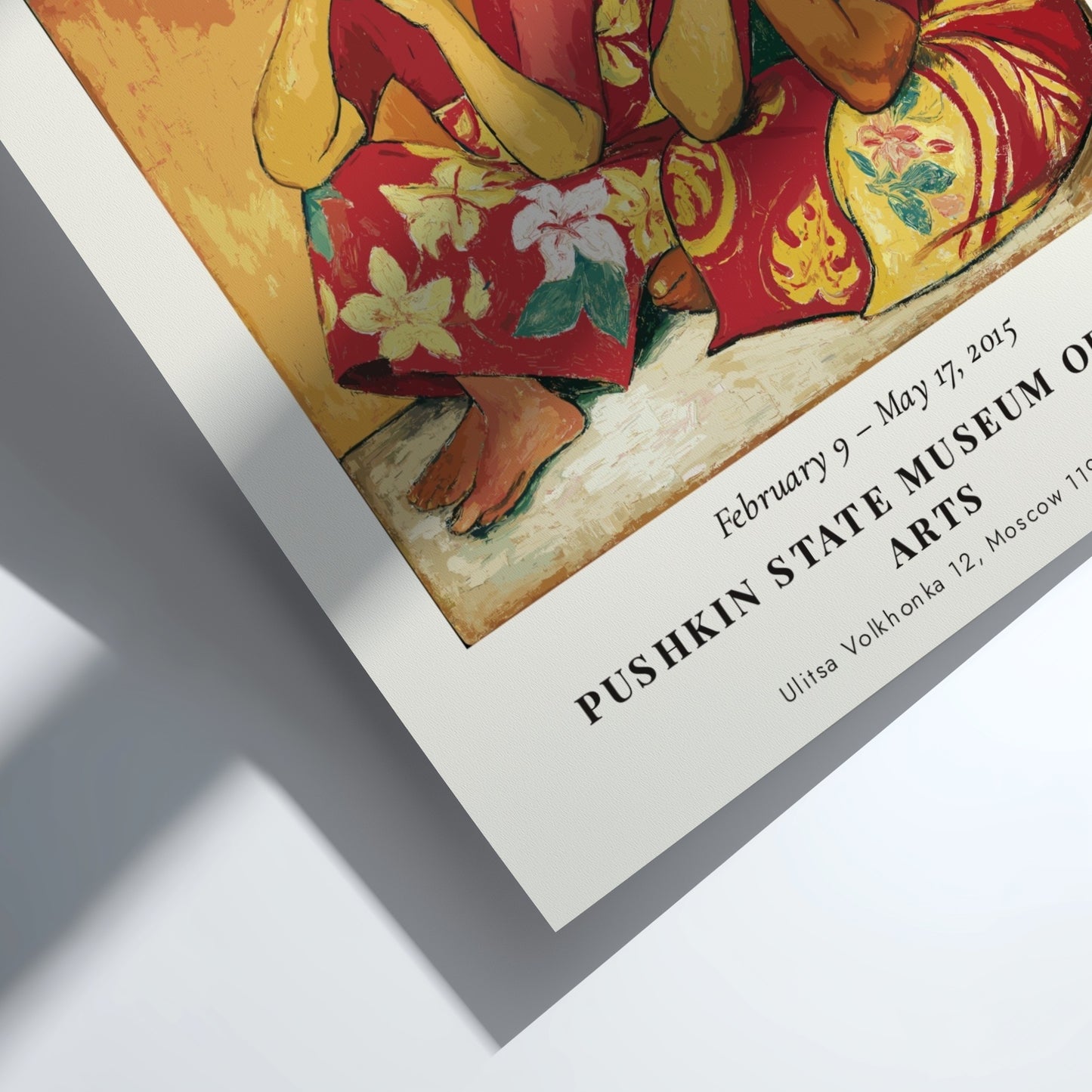 Gauguin Exhibition Poster featuring Parau Api What News with vibrant colors and serene subjects
