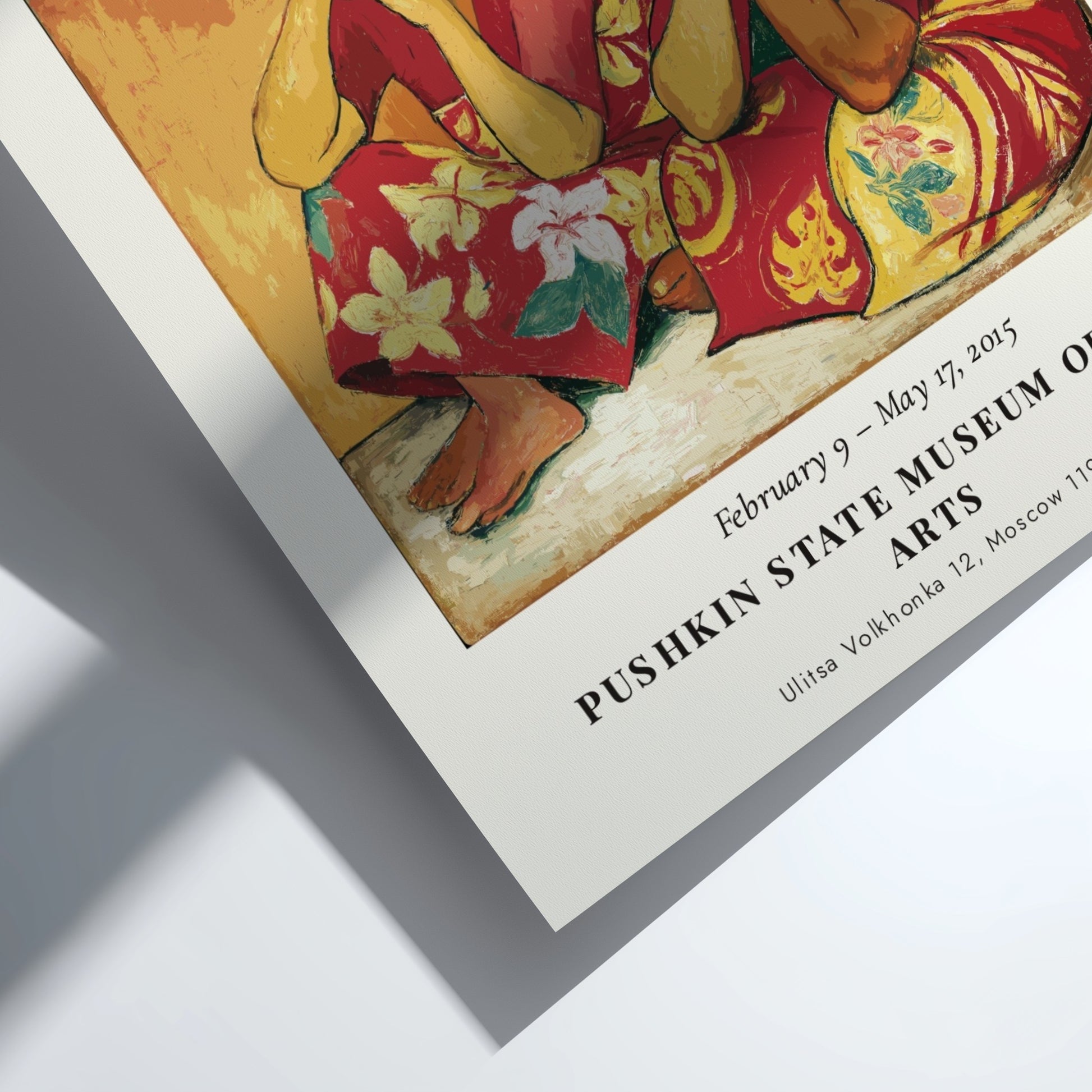 Gauguin Exhibition Poster featuring Parau Api What News with vibrant colors and serene subjects