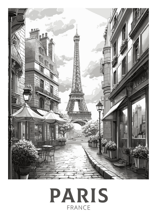 Paris Black and White Poster