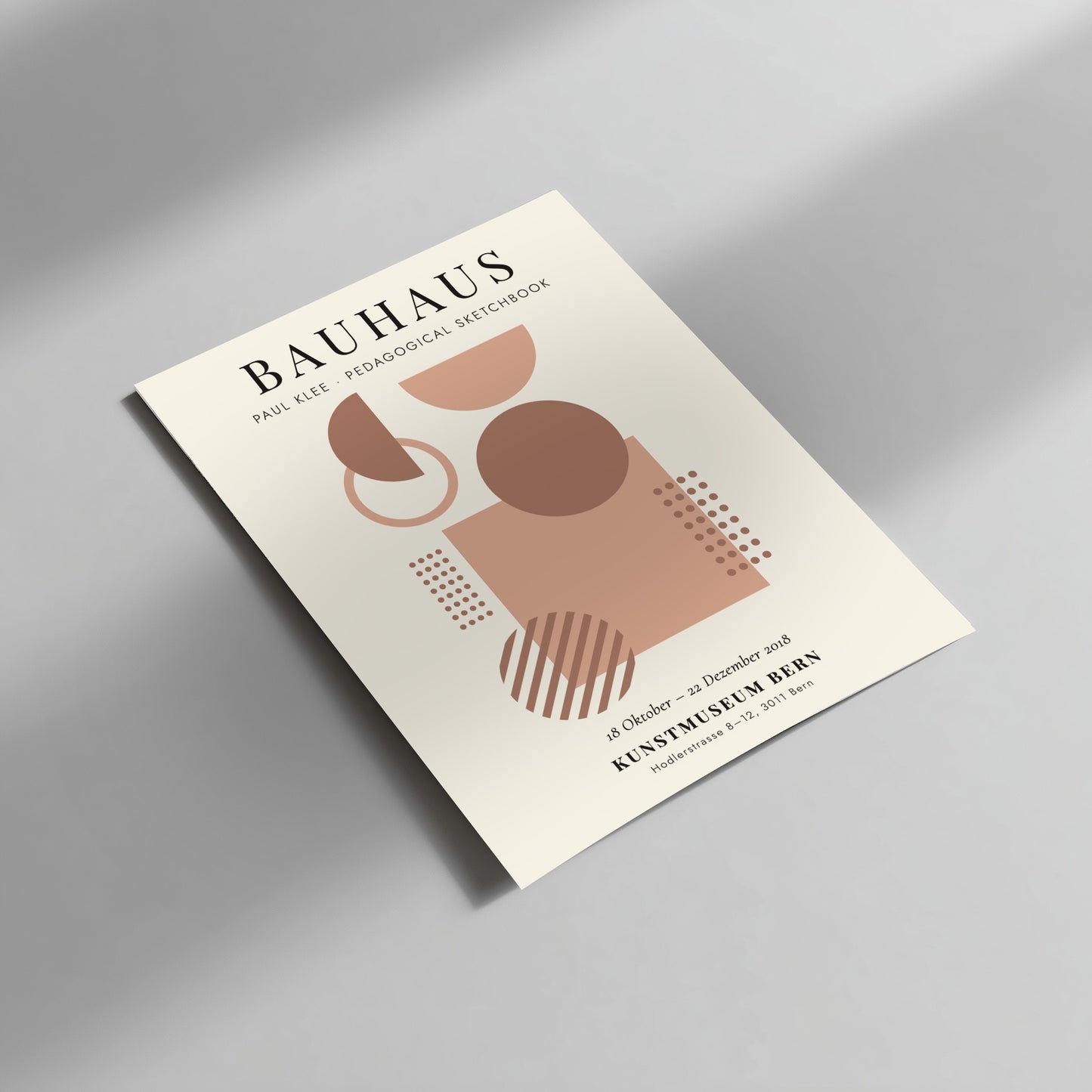 Bauhaus poster featuring Paul Klee's design with geometric shapes and earthy tones
