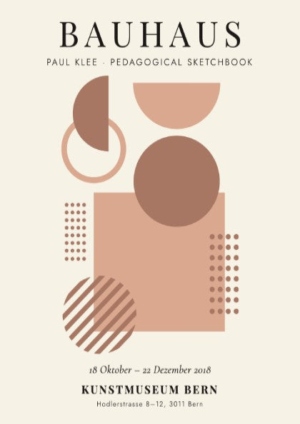 Bauhaus poster featuring Paul Klee's design with geometric shapes and earthy tones