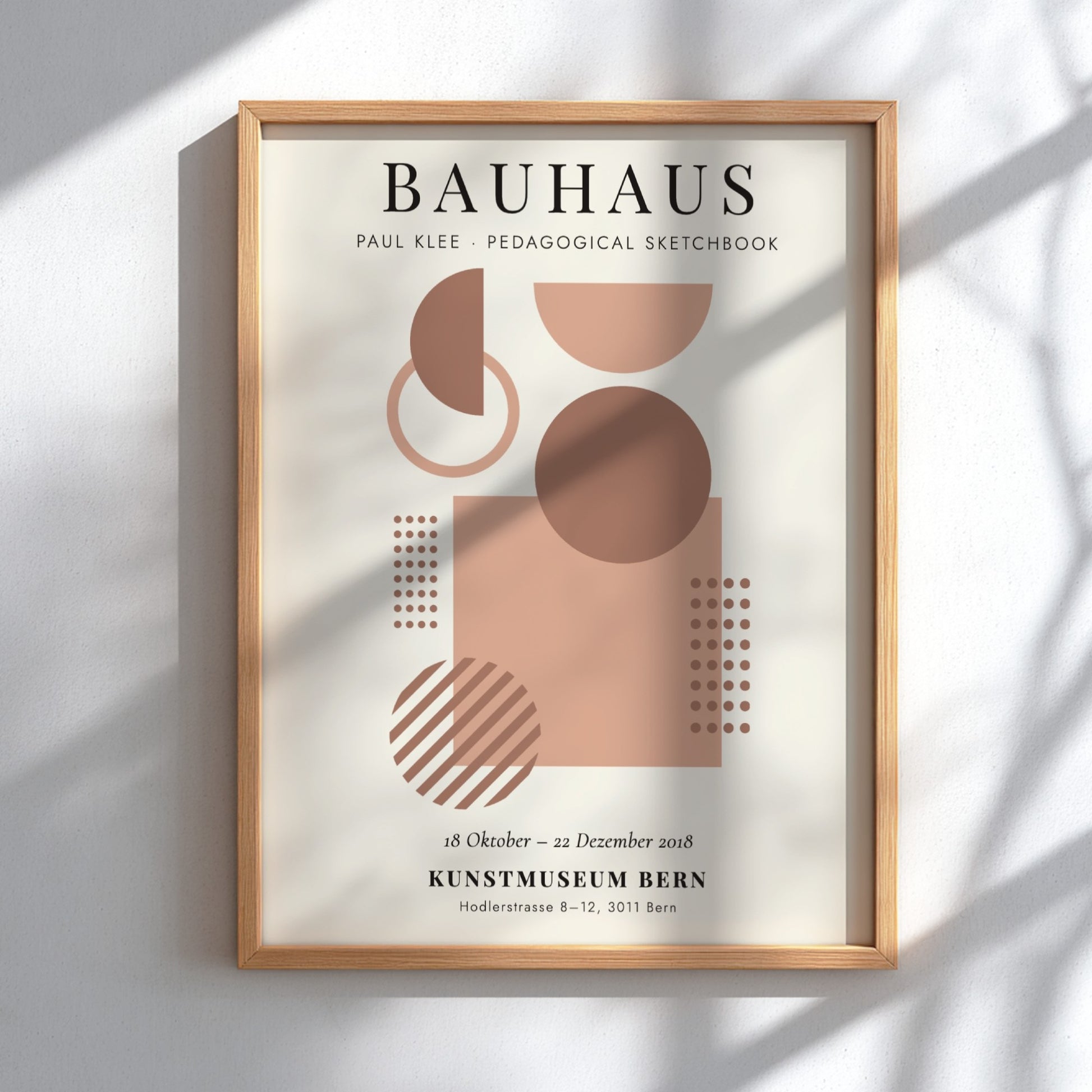 Bauhaus poster featuring Paul Klee's design with geometric shapes and earthy tones