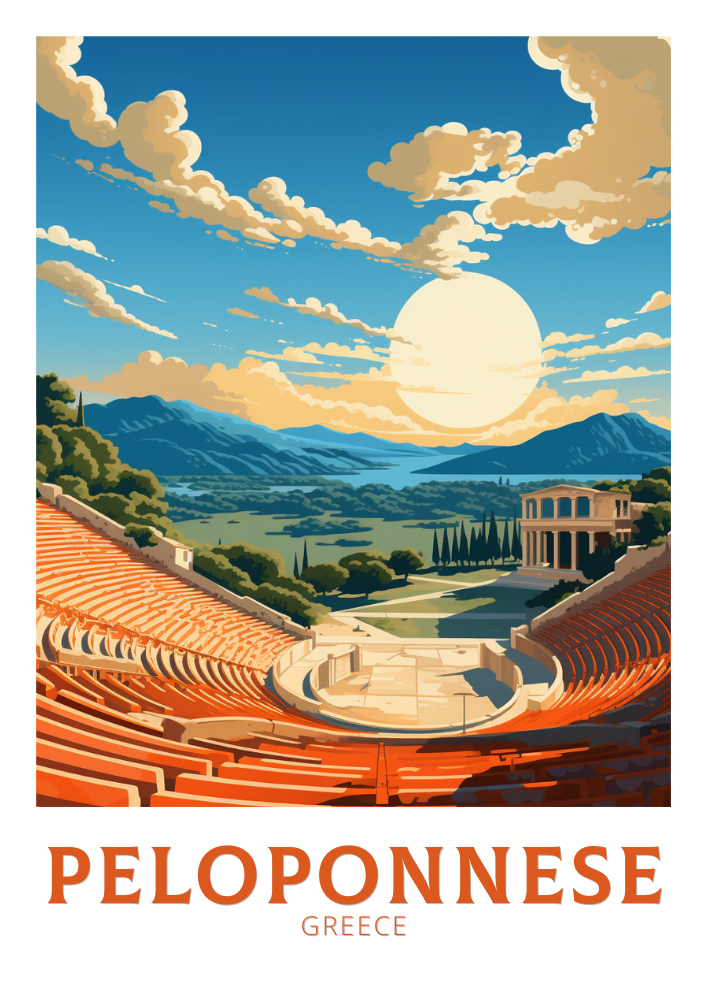 Europe PELOPONNESE TRAVEL WALL DECOR - GREECE POSTER