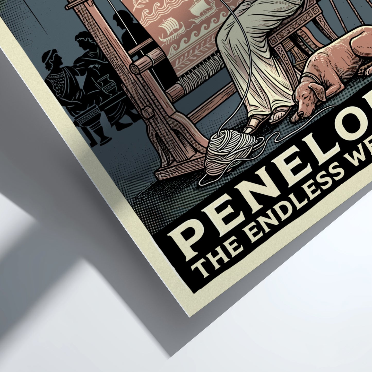Penelope weaving poster featuring Greek mythology, ancient Greece decor, and a mythological print.