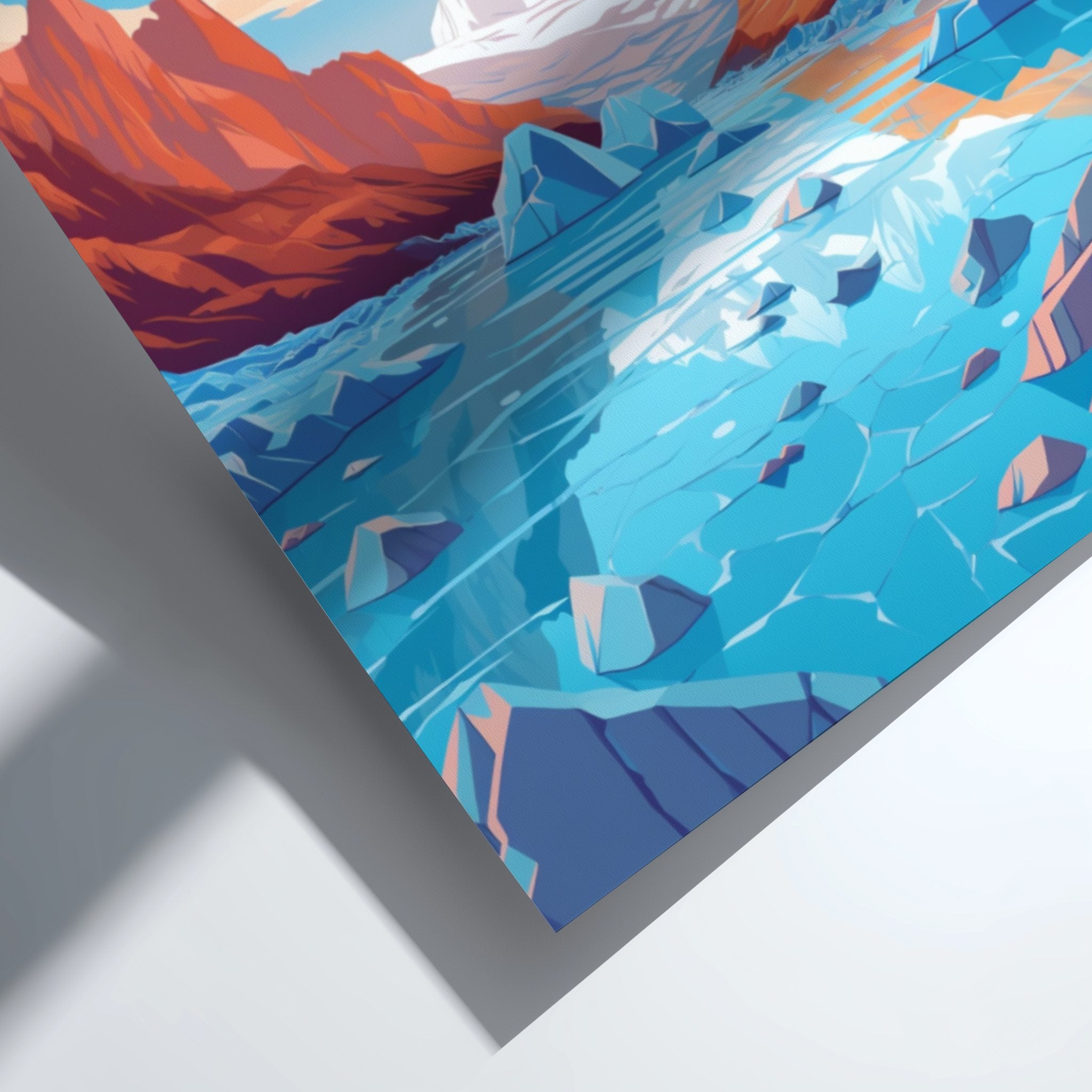 South America PERITO MORENO TRAVEL POSTER - RETRO GLACIER ART