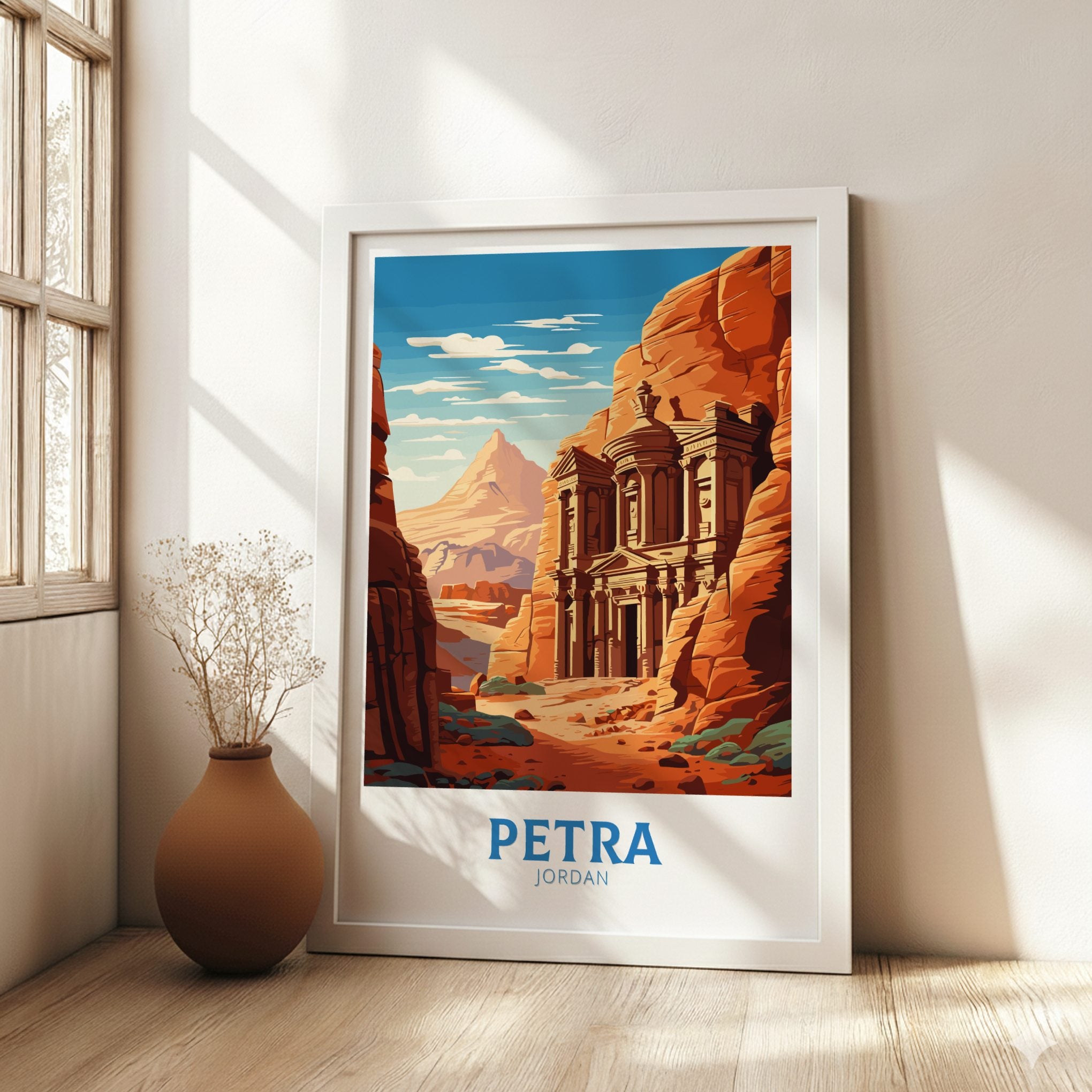 Asian PETRA POSTER - RETRO JORDAN ART