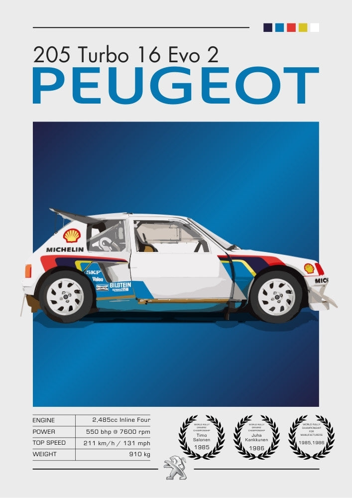 Affiche Peugeot 205 T16